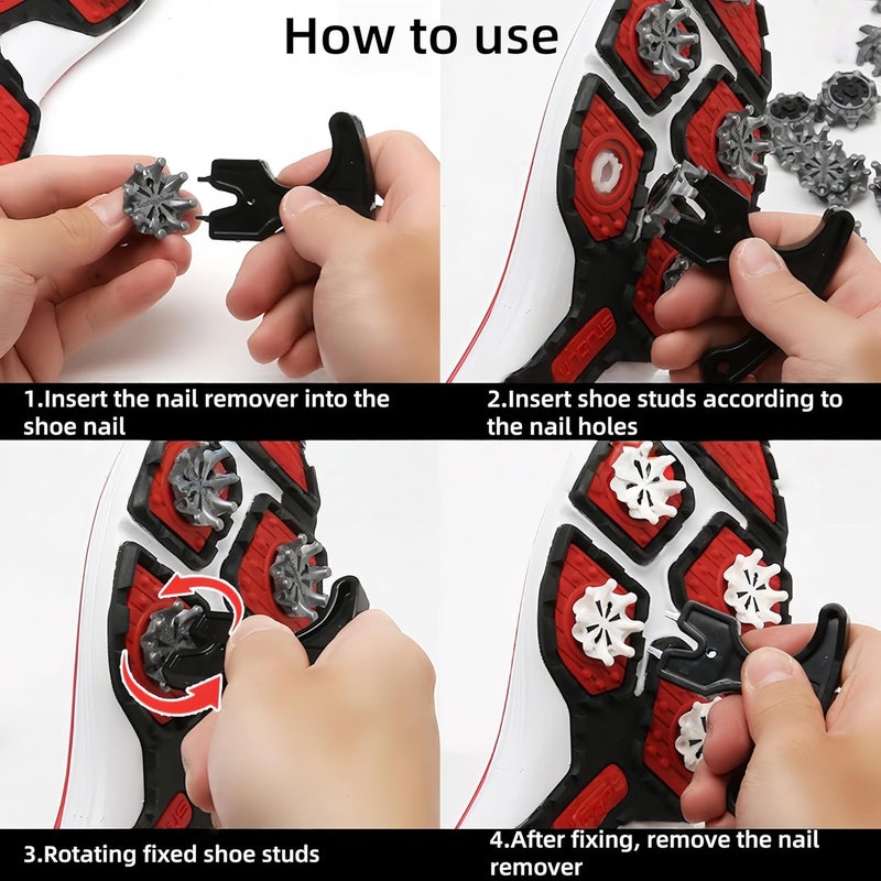 bepisof 30Pcs Golf Spikes Golf Shoe Spikes Replacements with 1 Cleats Spanner,Footjoy Spikes Replacement Golf Cleats for Any Shoe,for Cricket Shoe Player - Image 3